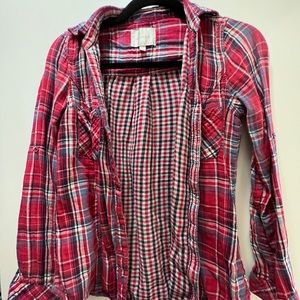 Skies are Blue Red Women’s Plaid Flannel